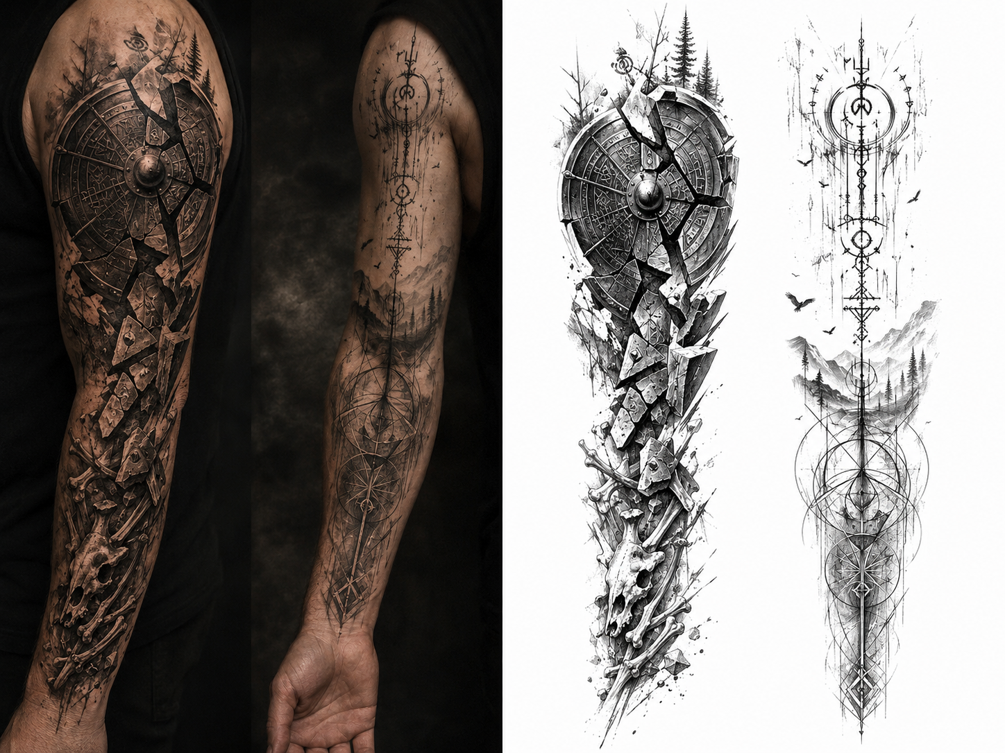 The Ritual Shield tattoo model preview